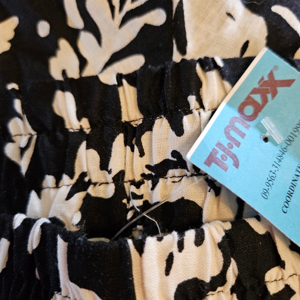 Christian Siriano New York Womens 2X Black‎ White Floral Wide Leg Pants NWT - Picture 7 of 8